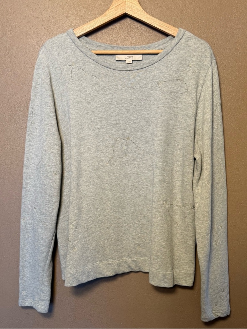 LOFT Heather Gray Pullover Sweatshirt